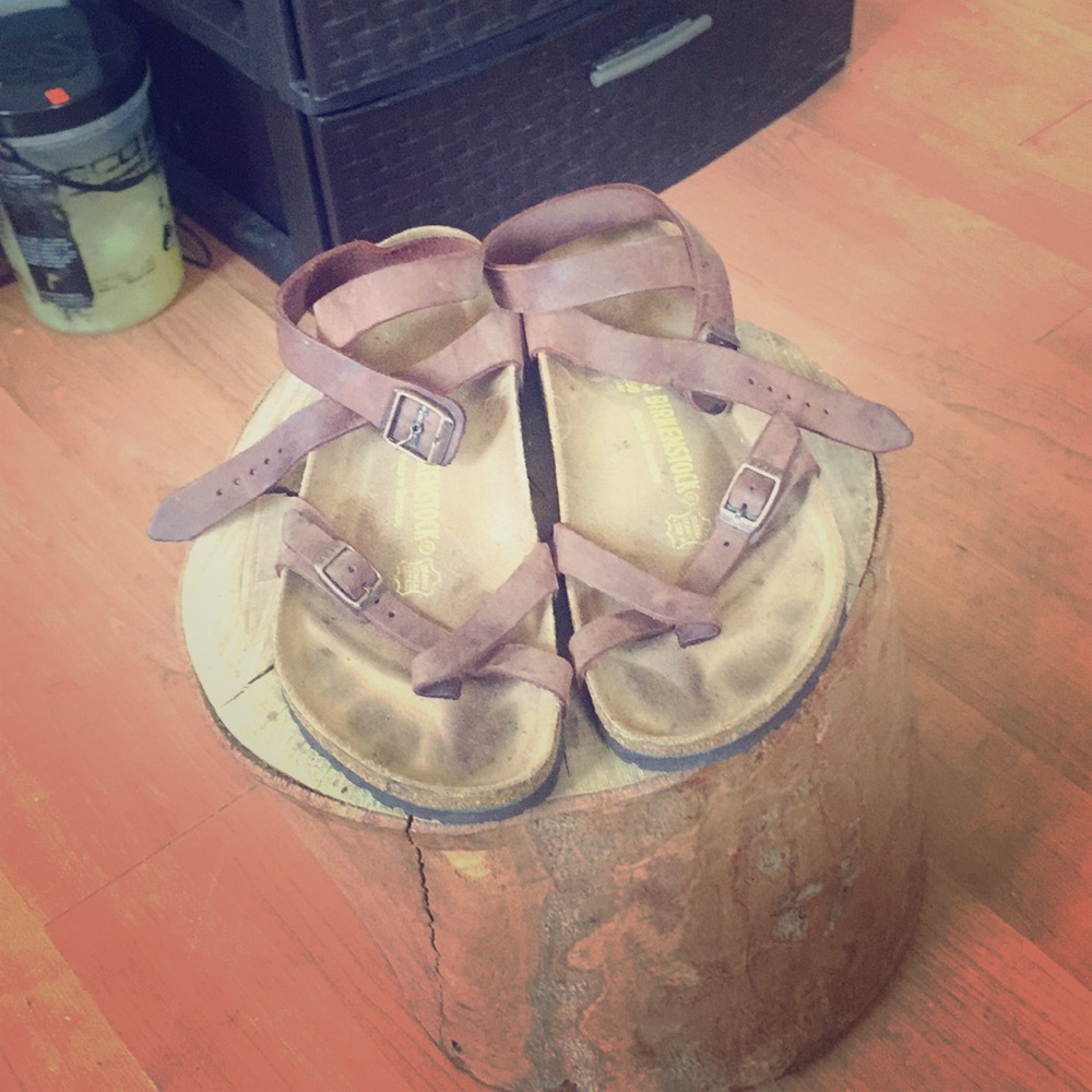 Very lightly worn wrap around Birkenstock sandals